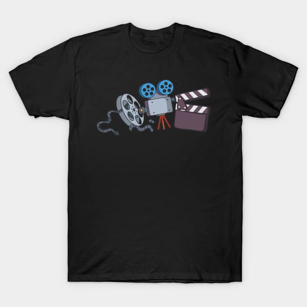 Filmmakers and Film Fans Popcorn Design T-Shirt by Luxara